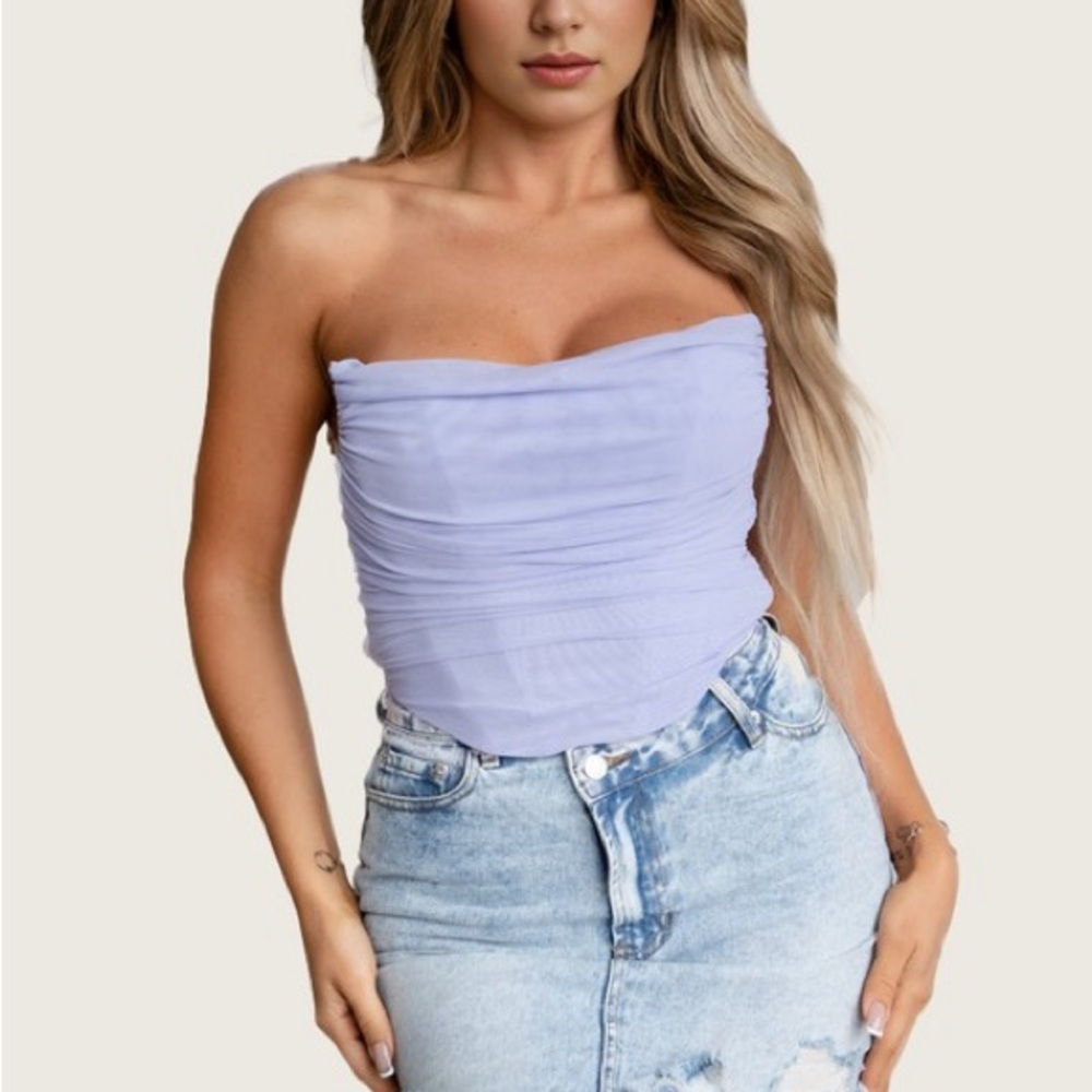 Lavender Strapless Corset Top